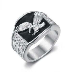3/$35 Men’s Silver Eagle Ring Stainless Steel Biker Punk Statement Jewelry